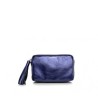 Mini Chic Leather Clutch Metallic Blue