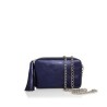 Mini Chic Leather Clutch Metallic Blue