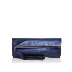 Tassel Clutch Metallic Blue