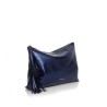 Tassel Clutch Metallic Blue