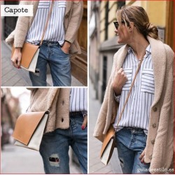 Capote Ana Leather bag camel/beize