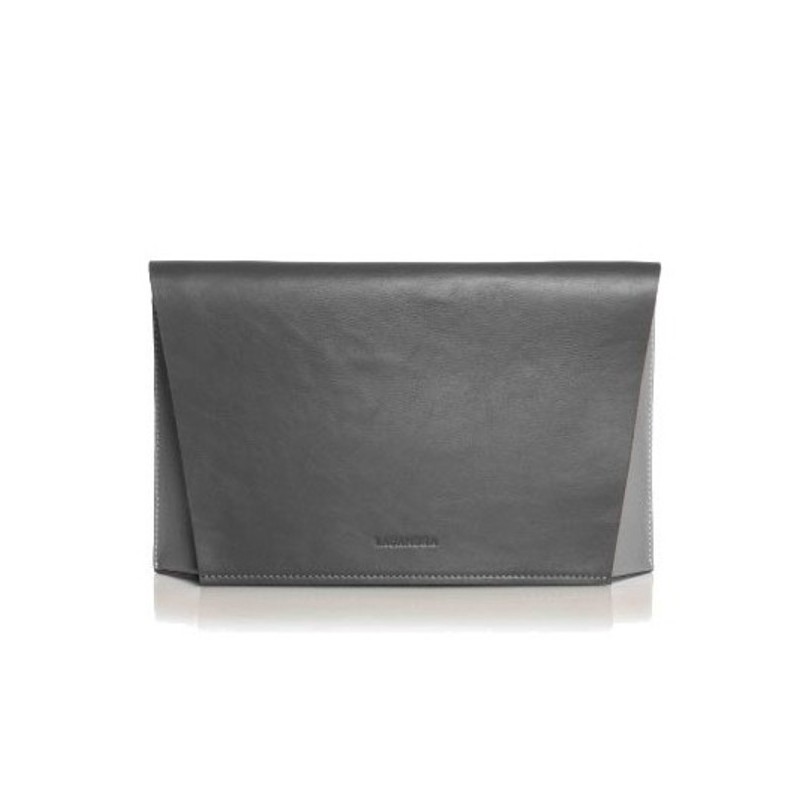 Capote Graphite Leather Bag graphite/pearl grey/fuchsia